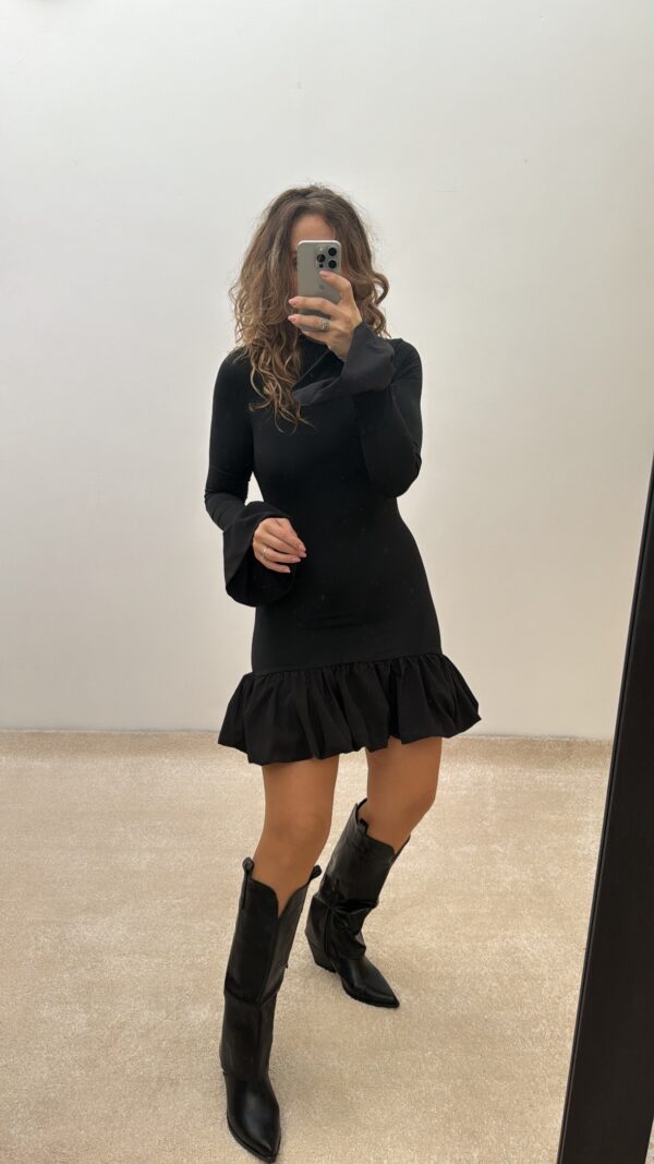 Vestido globo negro