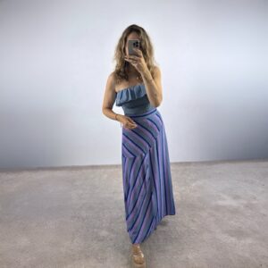 Falda azul rayas