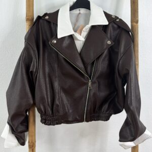 Chaqueta cuero Elisa marrón