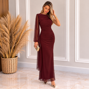 Vestido tull Burdeos Mirella